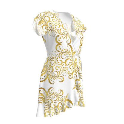 Robe à volants Prestige™ Blanc et Or Floraison