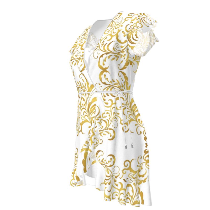 Robe à volants Prestige™ Blanc et Or Floraison