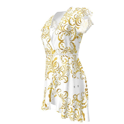 Robe à volants Prestige™ Blanc et Or Floraison