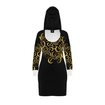 Robe à capuche Prestige™ Noir et Or Floraison