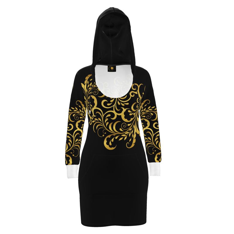 Robe à capuche Prestige™ Noir et Or Floraison