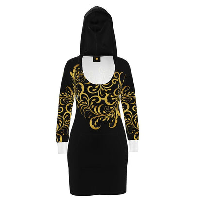 Robe à capuche Prestige™ Noir et Or Floraison