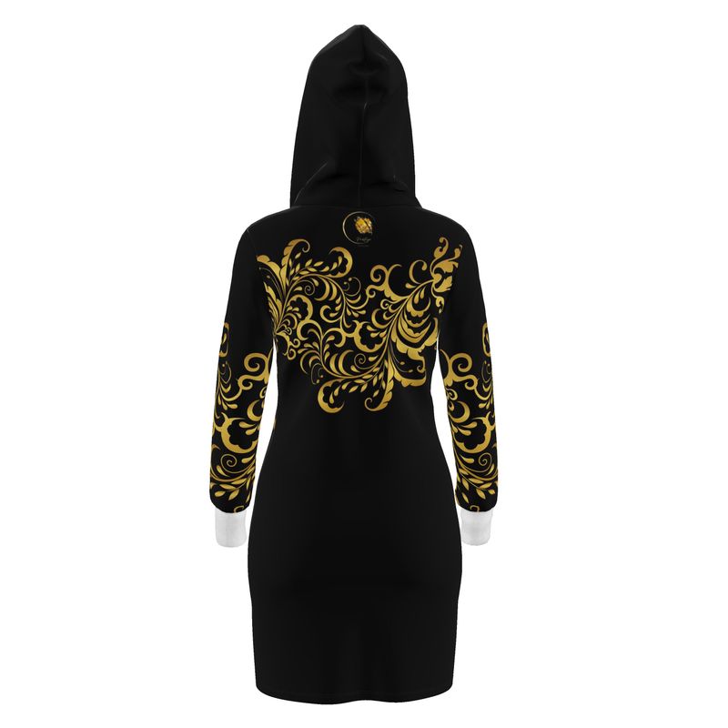 Robe à capuche Prestige™ Noir et Or Floraison