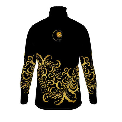 Men's Black and Gold Prestige™ Jersey Floral Slim Turtleneck Top