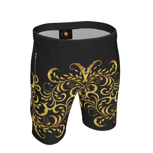 Short de sport Prestige™ Noir et Or Floraison homme