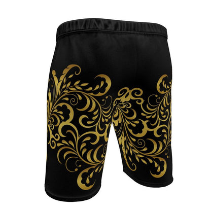 Short de sport Prestige™ Noir et Or Floraison homme