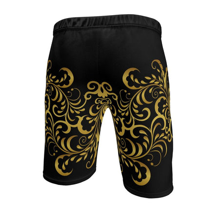 Short de sport Prestige™ Noir et Or Floraison homme