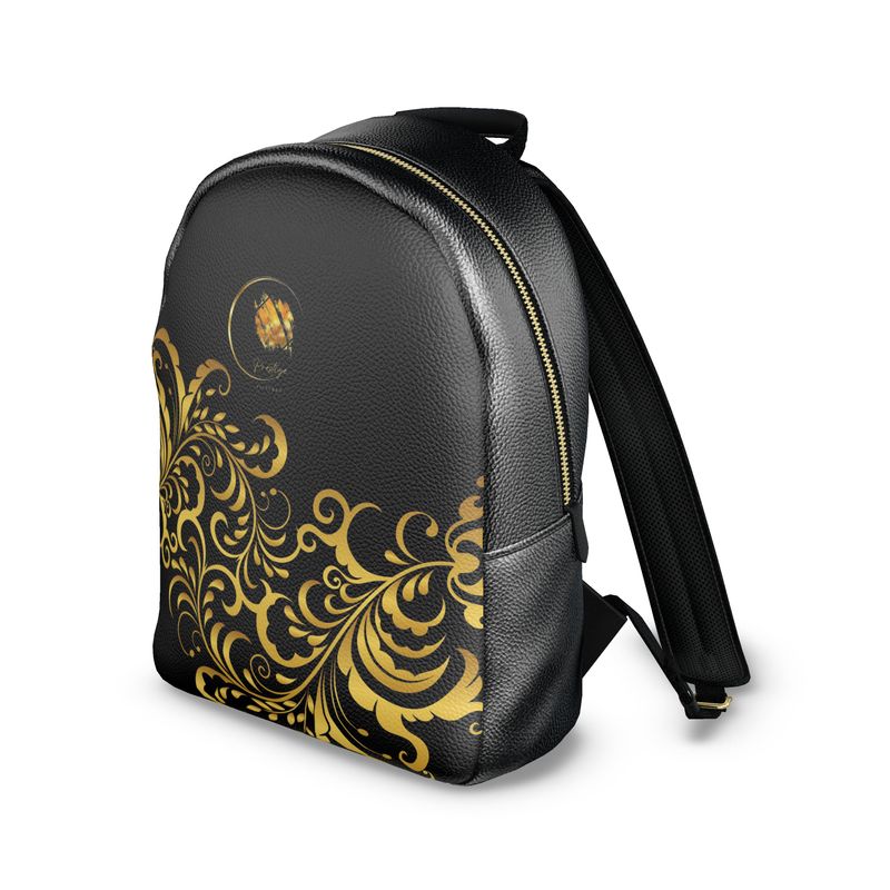 Colville Rucksack aus Nappaleder und Gold Luxury Prestige™ Black and Gold Flowering