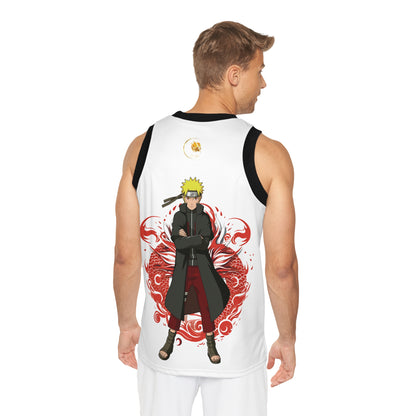 Prestige™ Unisex-Basketballtrikot „Naruto Fan“ in Weiß