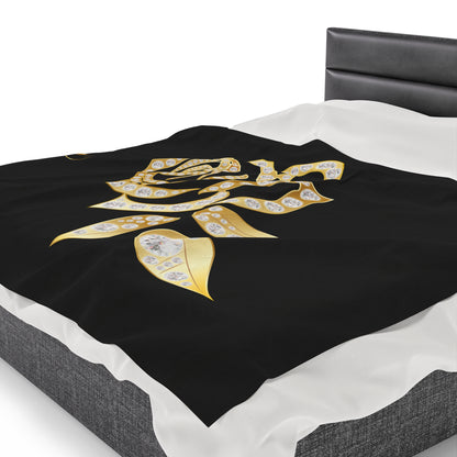 Black and Rose Gold Velvet Plush Blanket and Prestige™ Diamond