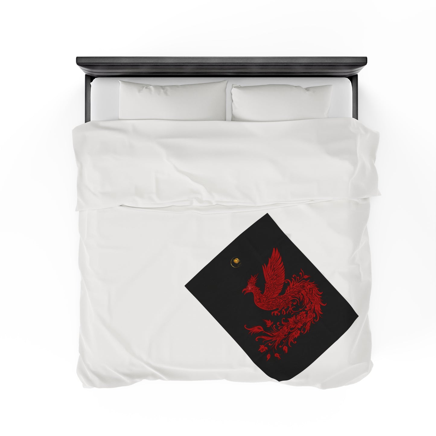 Prestige™ Black and Red Phoenix Velvet Plush Blanket