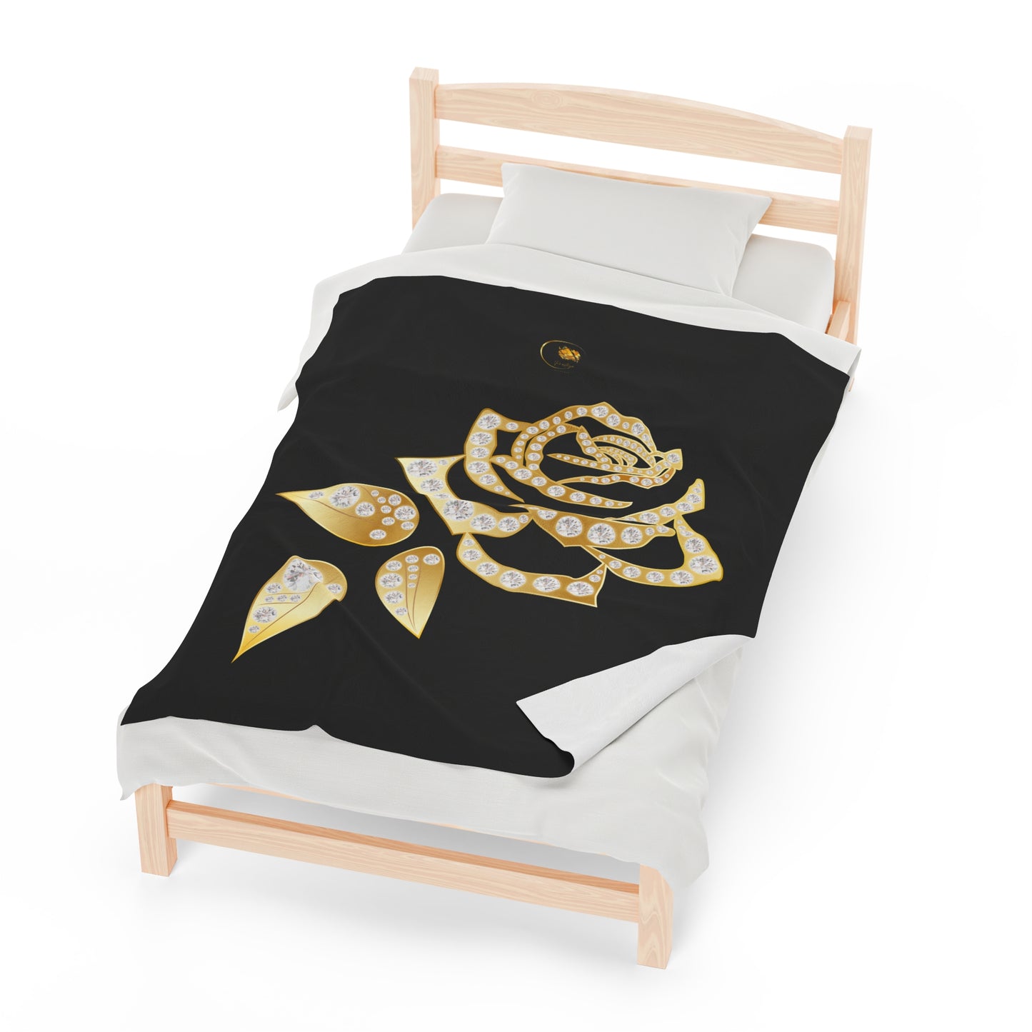 Black and Rose Gold Velvet Plush Blanket and Prestige™ Diamond