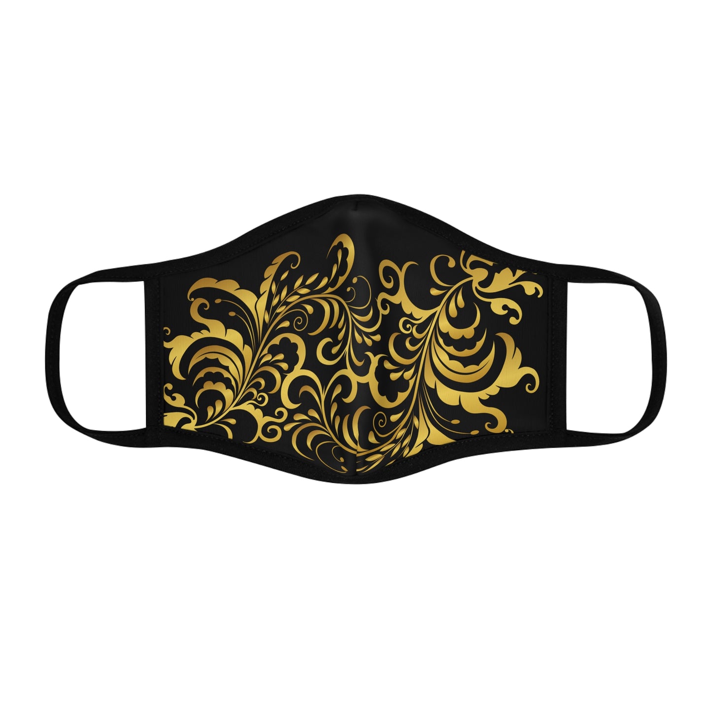 Prestige™ Black and Gold Floraison Fitted Polyester Mask