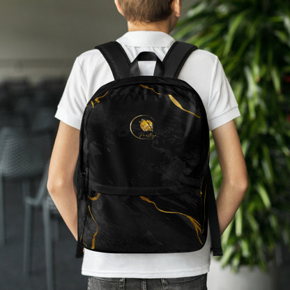 Prestige™ Unisex-Rucksack aus schwarzem und goldenem Marmor