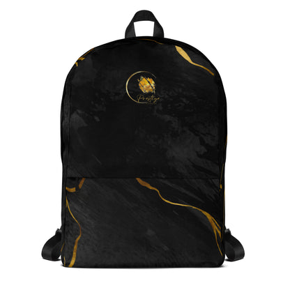 Prestige™ Unisex-Rucksack aus schwarzem und goldenem Marmor