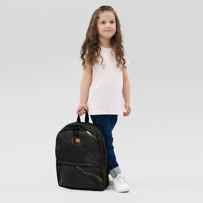 Prestige™ Unisex-Rucksack aus schwarzem und goldenem Marmor