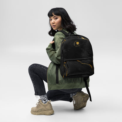 Prestige™ Unisex-Rucksack aus schwarzem und goldenem Marmor