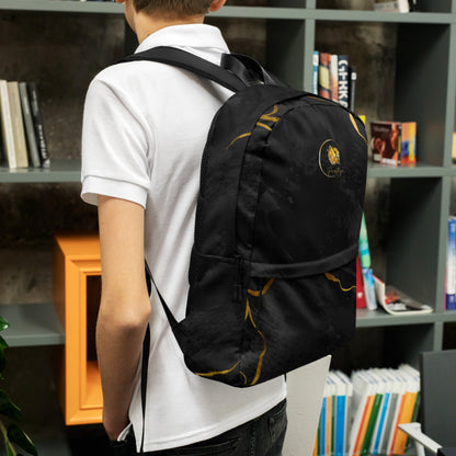 Prestige™ Unisex-Rucksack aus schwarzem und goldenem Marmor