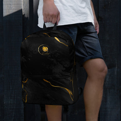 Prestige™ Unisex-Rucksack aus schwarzem und goldenem Marmor