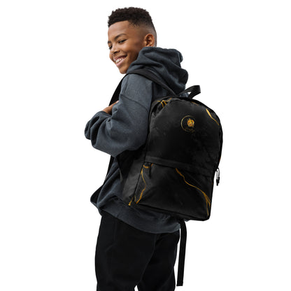 Prestige™ Unisex-Rucksack aus schwarzem und goldenem Marmor