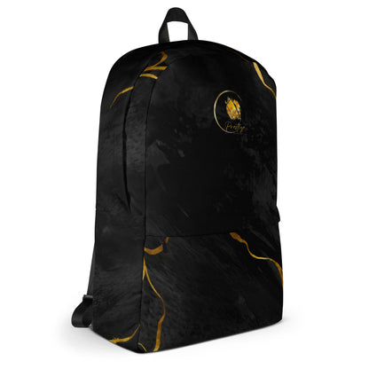 Prestige™ Unisex-Rucksack aus schwarzem und goldenem Marmor