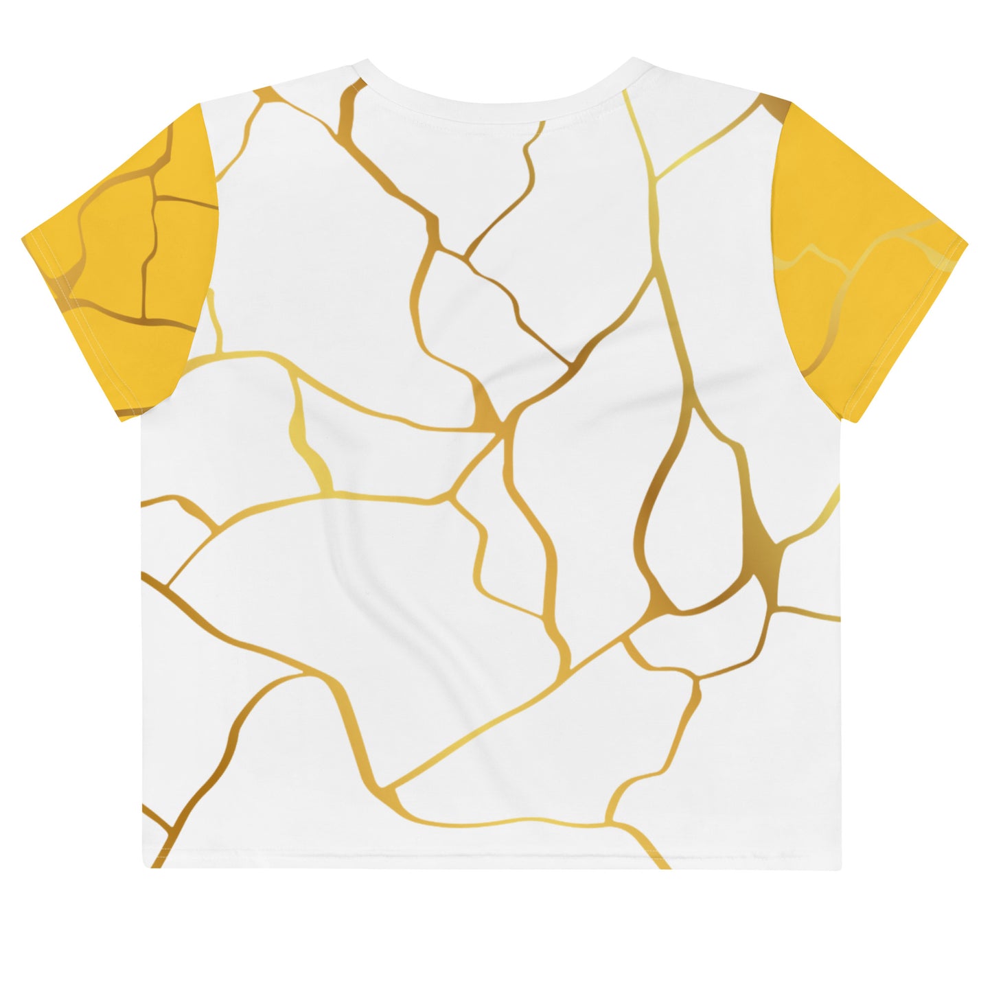 T-shirt Crop-Top Prestige™ Blanc Jaune & Or Filament