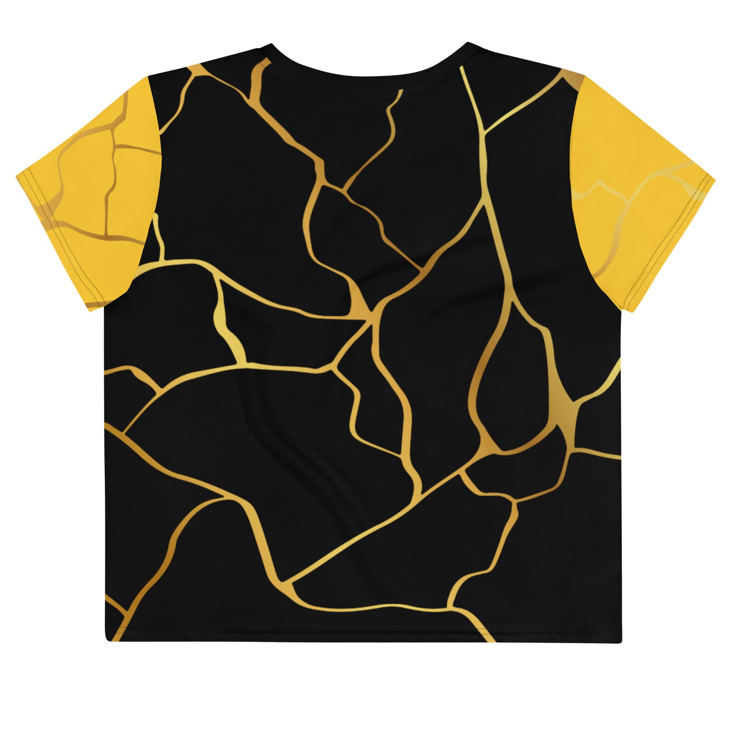 Prestige™ Crop-Top T-shirt Black Yellow &amp; Gold Filament