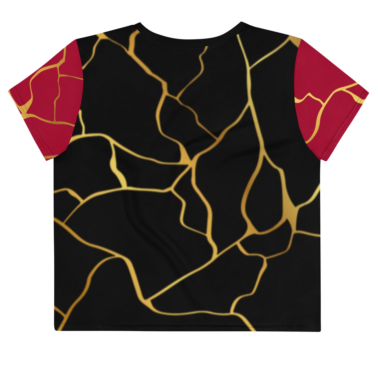 T-shirt Crop-Top Prestige™ Noir Vin & Or Filament