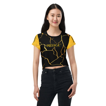 Prestige™ Crop-Top T-shirt Black Yellow &amp; Gold Filament