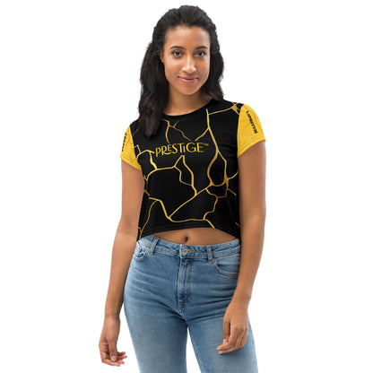 Prestige™ Crop-Top T-shirt Black Yellow &amp; Gold Filament