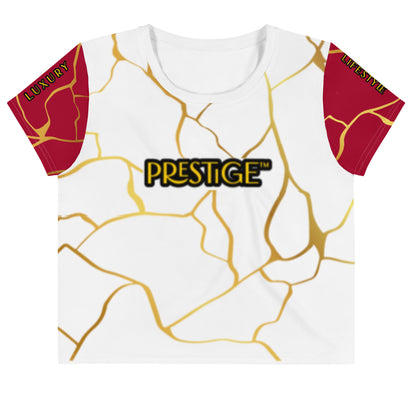 T-shirt Crop-Top Prestige™ Blanc Vin & Or Filament