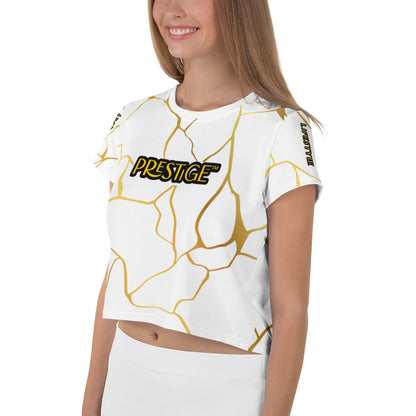 T-shirt Crop-Top Prestige™ Blanc & Or Filament