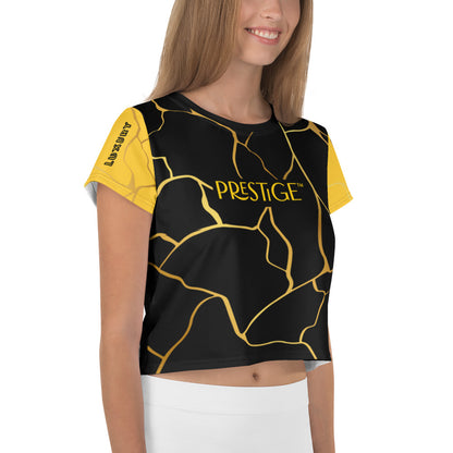 Prestige™ Crop-Top T-shirt Black Yellow &amp; Gold Filament