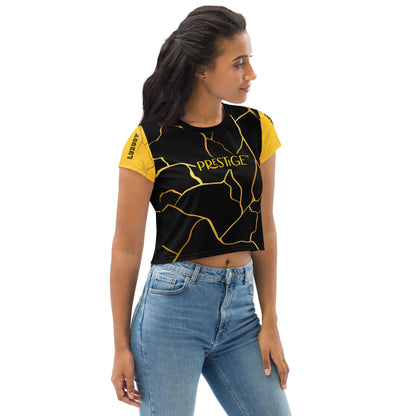 Prestige™ Crop-Top T-shirt Black Yellow &amp; Gold Filament