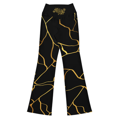 Prestige™ Black and Gold Filament Flared Leggings