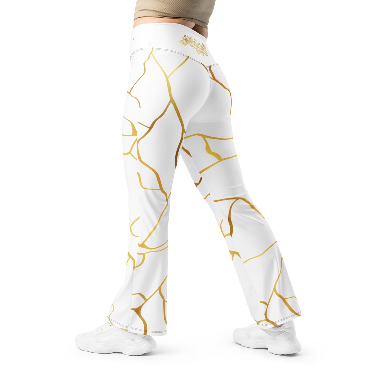 Leggings évasés Prestige™  Blanc et Or Filament