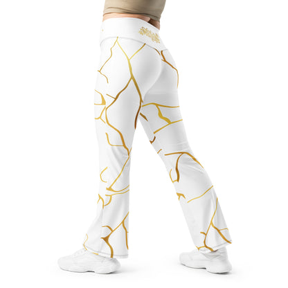 Leggings évasés Prestige™  Blanc et Or Filament