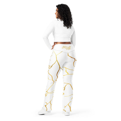 Leggings évasés Prestige™  Blanc et Or Filament