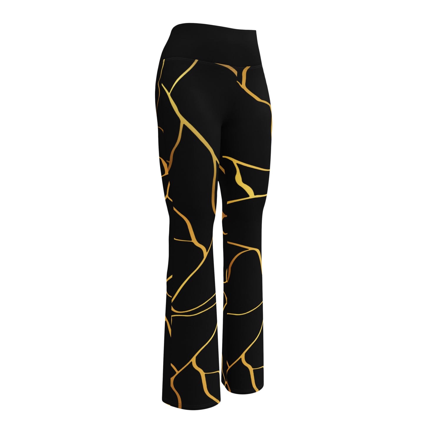 Prestige™ Black and Gold Filament Flared Leggings