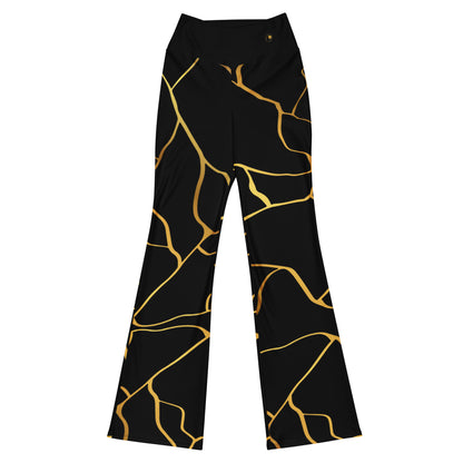 Prestige™ Black and Gold Filament Flared Leggings