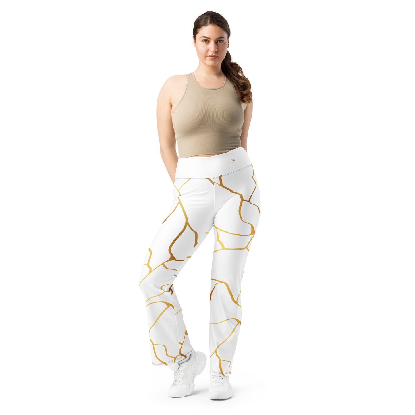 Leggings évasés Prestige™  Blanc et Or Filament