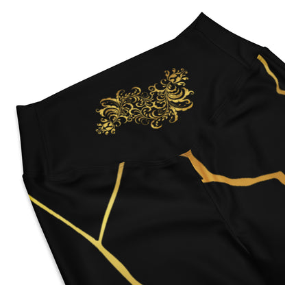 Prestige™ Black and Gold Filament Flared Leggings