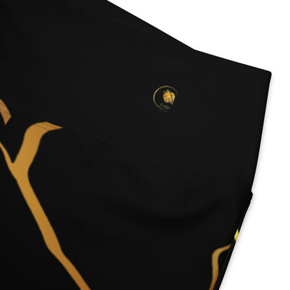 Prestige™ Black and Gold Filament Flared Leggings