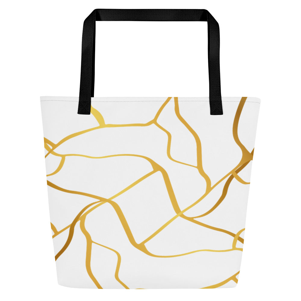 Sac Tote Prestige™ Blanc et Or Filament