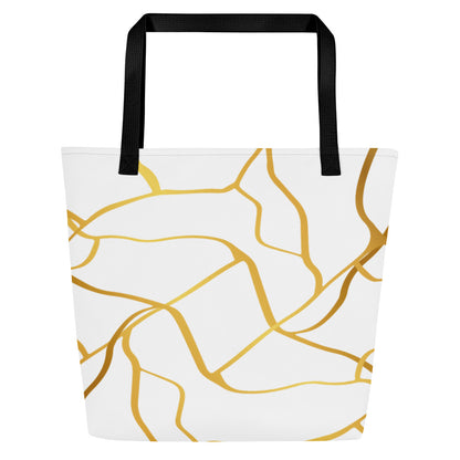 Sac Tote Prestige™ Blanc et Or Filament