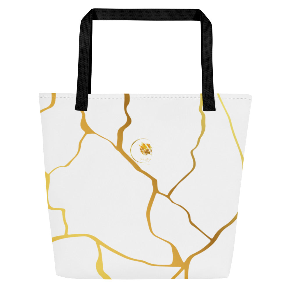 Sac Tote Prestige™ Blanc et Or Filament