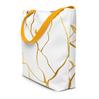 Sac Tote Prestige™ Blanc et Or Filament