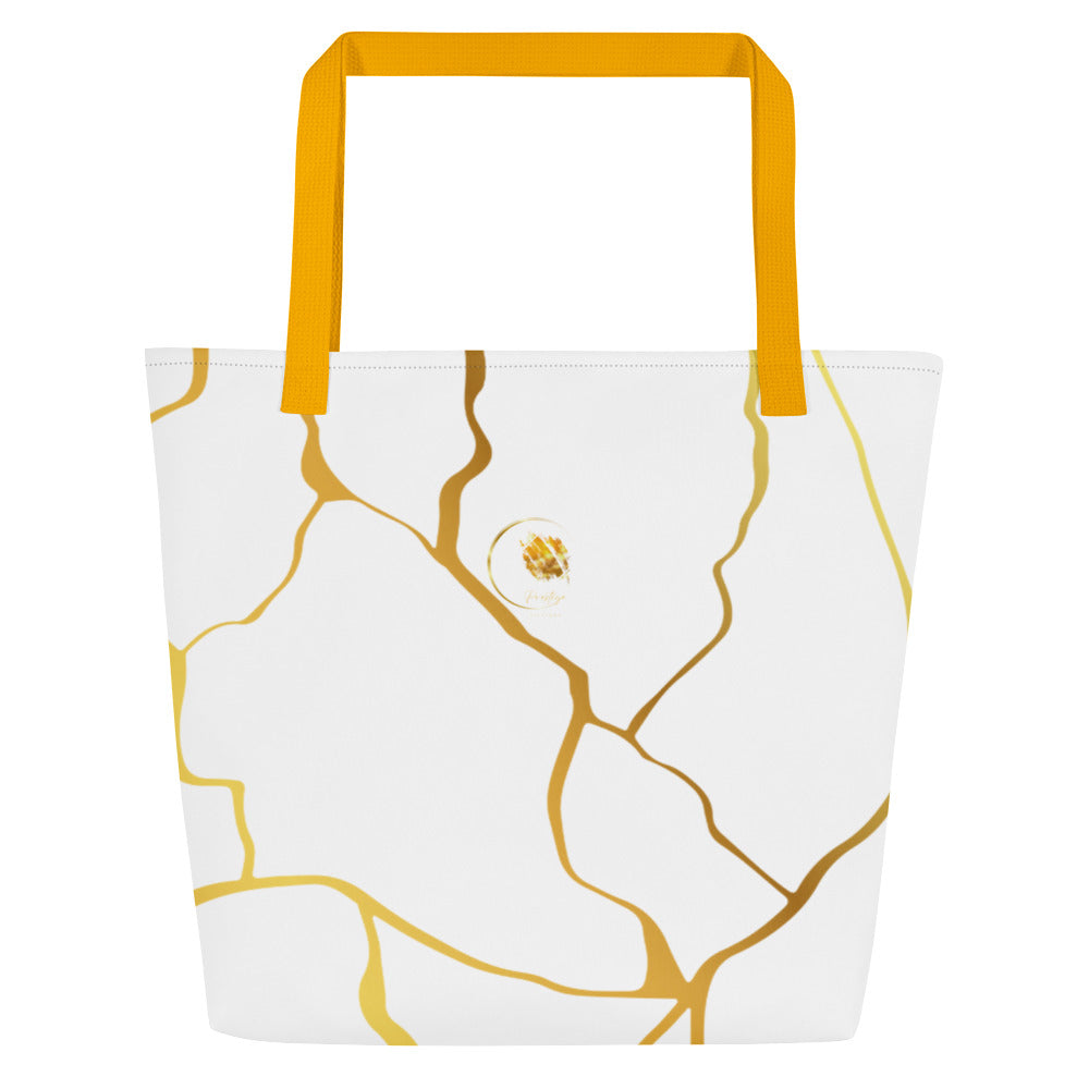 Sac Tote Prestige™ Blanc et Or Filament