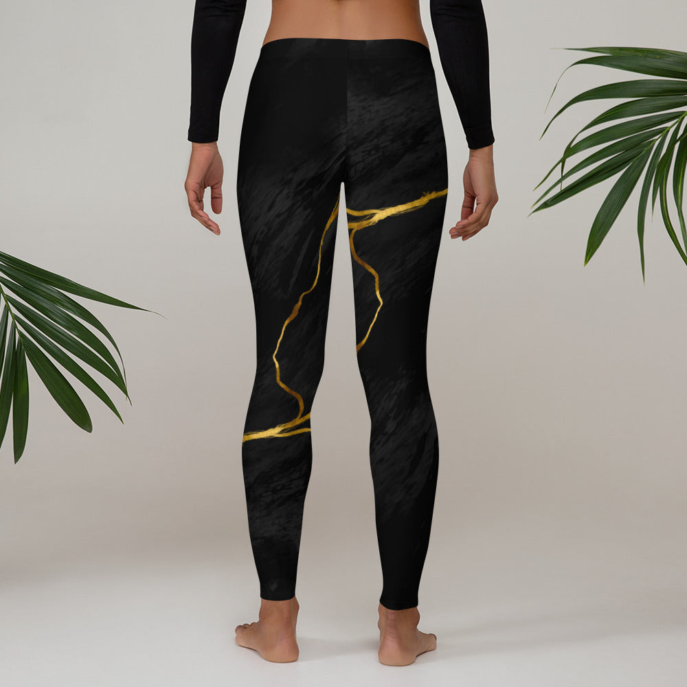 Leggings de Sport Prestige™ Marbre Noir & Or