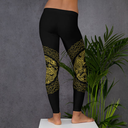 Prestige™ Dragon Sport-Leggings in Schwarz und Gold